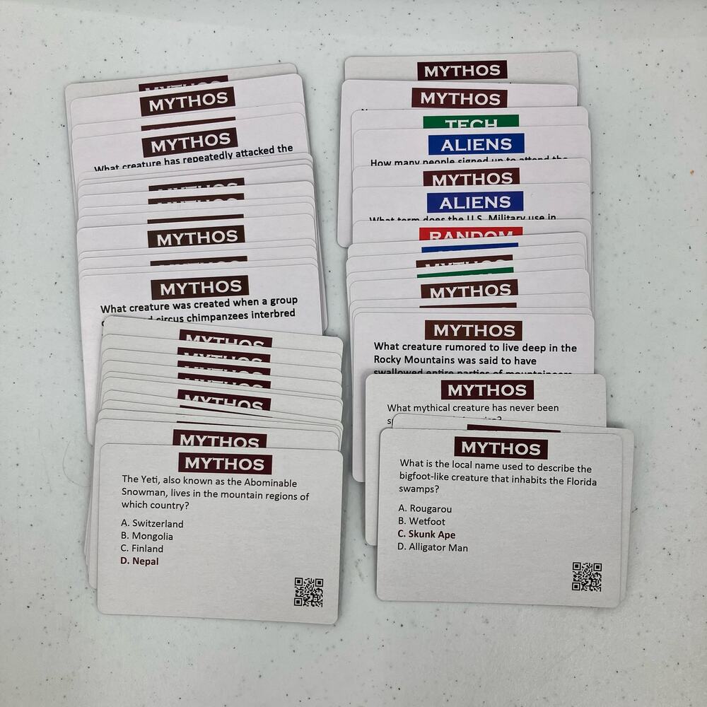 Conspiracy Theory Tech Aliens Mythos 43 Replacement Cards Trivia Board Game